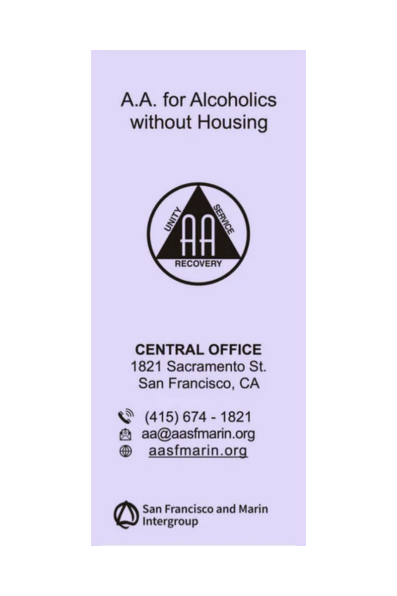 A.A. for the Alcoholic without Housing