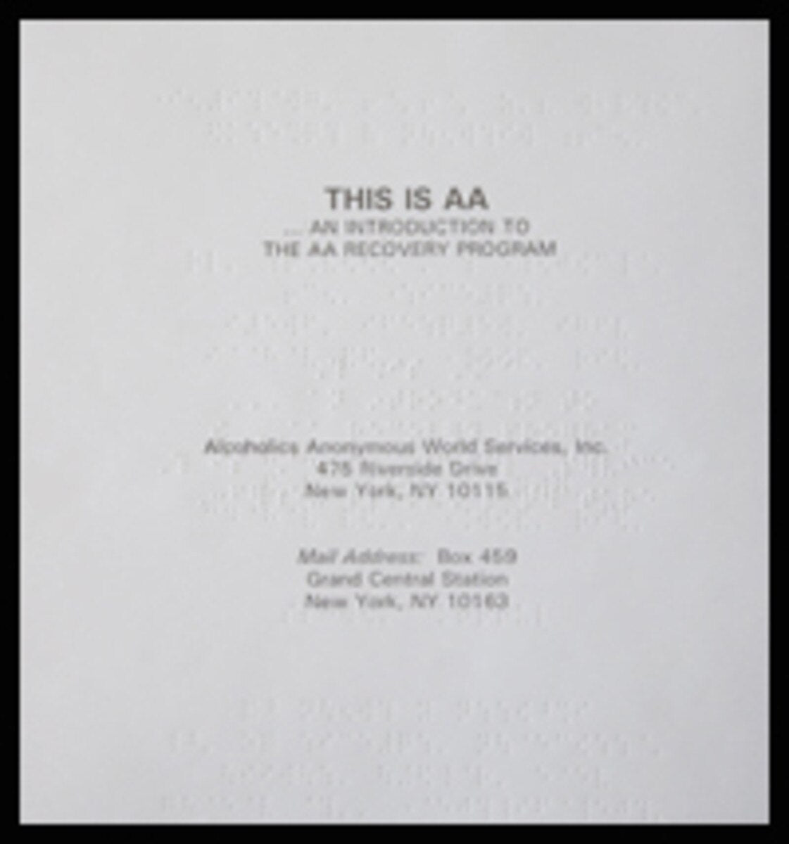 Braille - This is A.A.