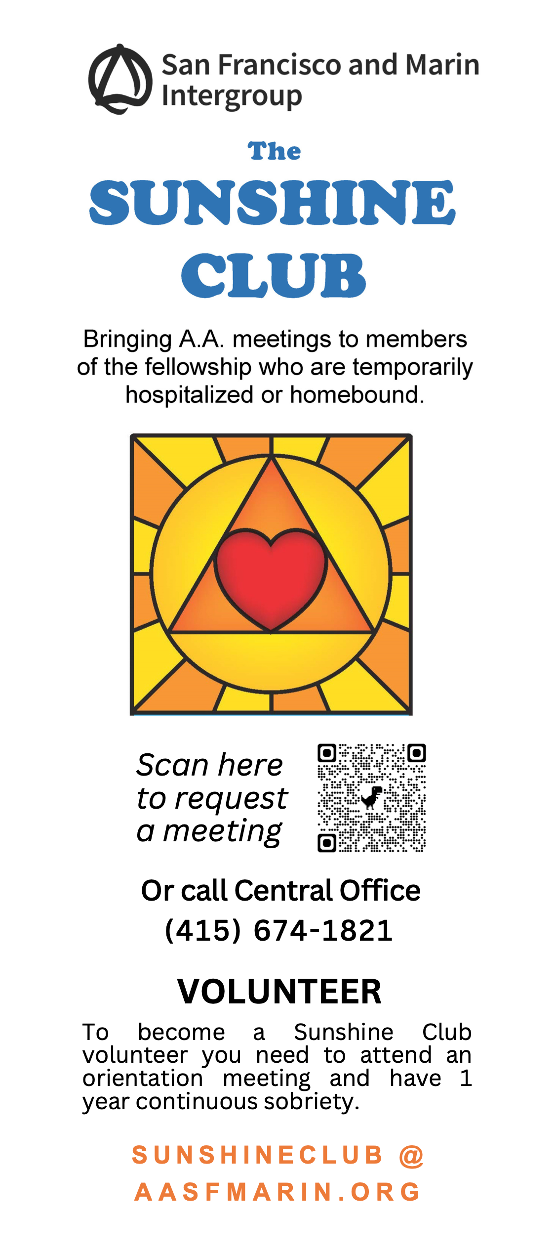 Sunshine Club Rack Card