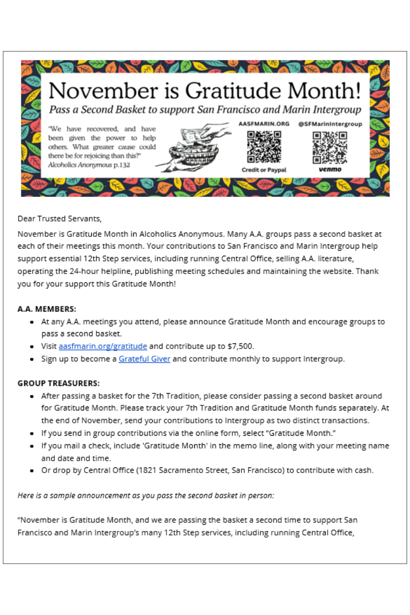 Gratitude Month Treasurer Packet (FREE)