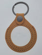 Faux Leather Key Chain Medallion Holder - Black