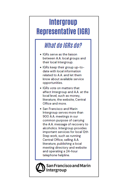 Intergroup Representative (IGR) Rack Card (FREE)