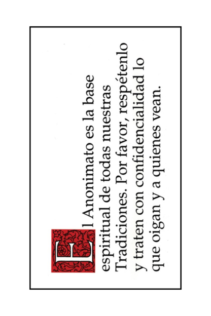 Tarjeta de Declaración de Anonimato