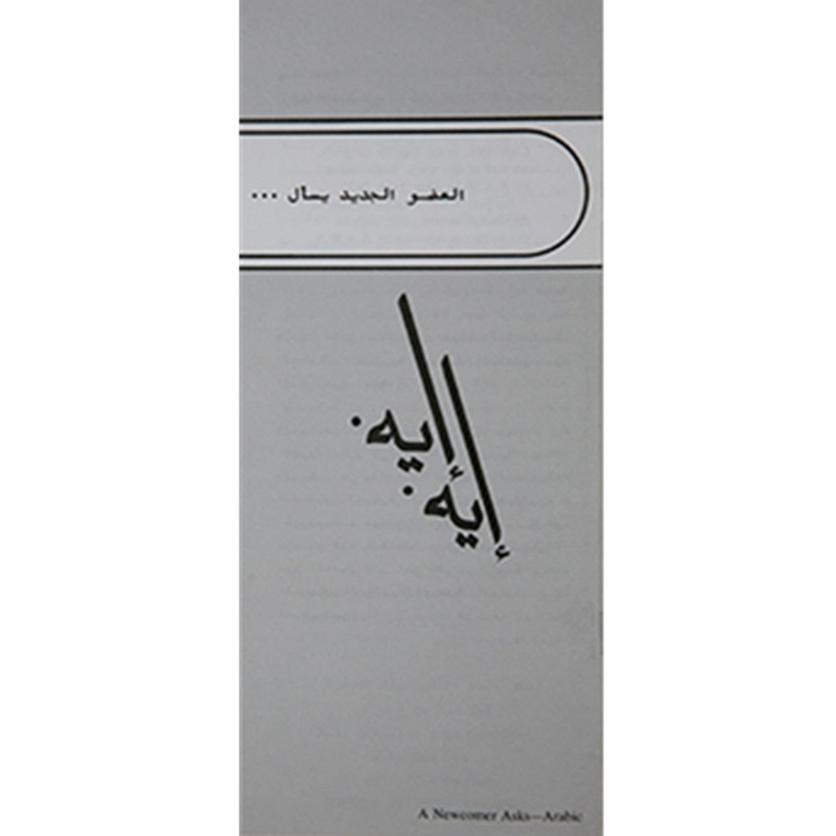 Arabic - A Newcomer Asks