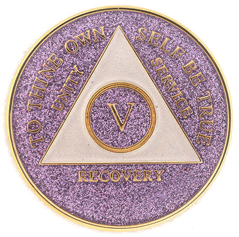 Glitter Tri-Plate Medallions - Purple