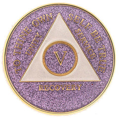 Glitter Tri-Plate Medallions - Purple