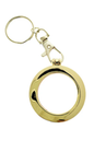 Hinged Medallion Holder with Clip and Key Chain