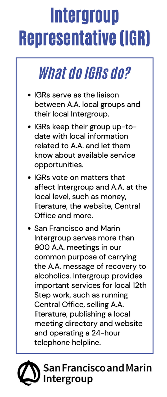 Intergroup Representative (IGR) Rack Card