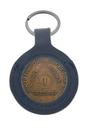 Real Leather Key Chain Medallion Holder - Black