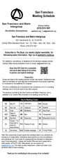 San Francisco Meeting Schedule