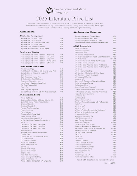 Current Price List