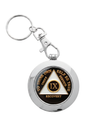Hinged Medallion Holder with Clip and Key Chain - Silver