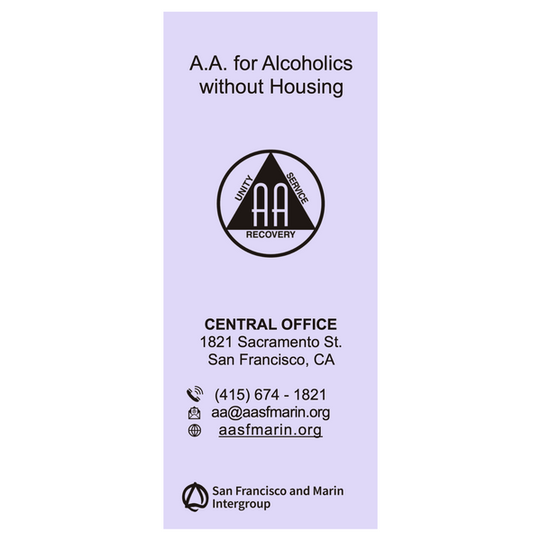 A.A. for the Alcoholic without Housing