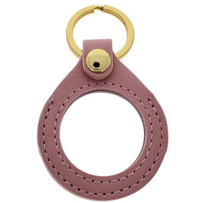 Faux Leather Key Chain Medallion Holder - Black
