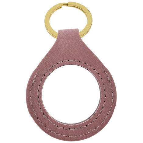 Faux Leather Key Chain Medallion Holder - Black