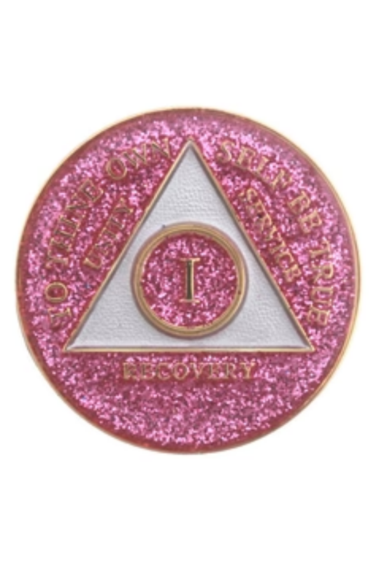 Glitter Tri-Plate Medallions - Pink