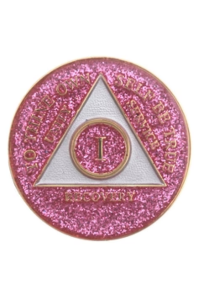 Glitter Tri-Plate Medallions - Pink