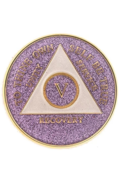 Glitter Tri-Plate Medallions - Purple