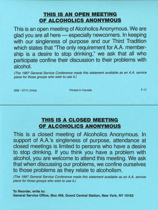 Primary Purpose Card