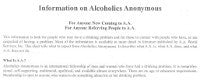 Information on Alcoholics Anonymous