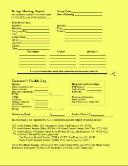 Secretary and Treasurer Report Forms